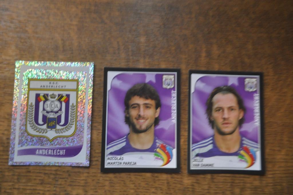 PANINI 3 STICKERS FOOTBALL  ANDERLECHT S.C., Verzenden, Zo goed als nieuw, Meerdere stickers