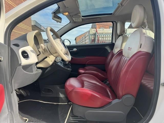 Fiat 500 1.2i "GARANTIE" leder/panodak/benzine/115000km, Voorwielaandrijving, 4 zetels, Wit, Leder