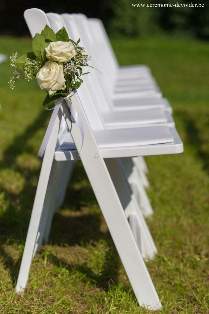 Witte klapstoelen (Wedding Chair) te huur, Ophalen of Verzenden, Gebruikt