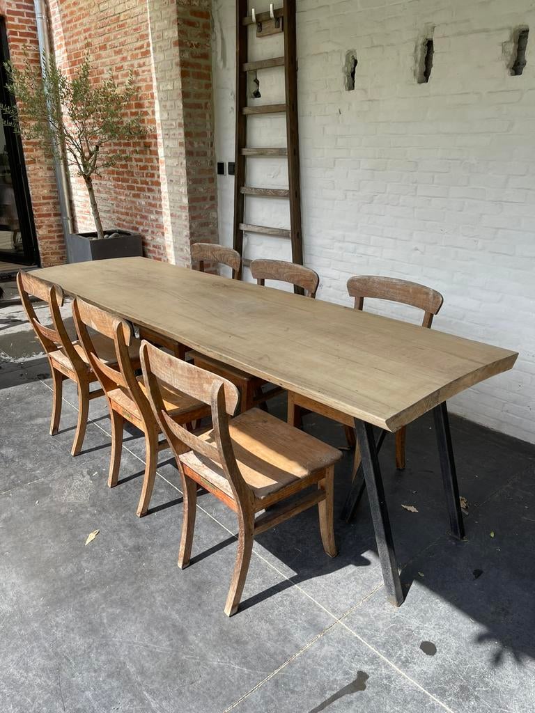 6 teak tuinstoelen, Ophalen, Gebruikt, Hout