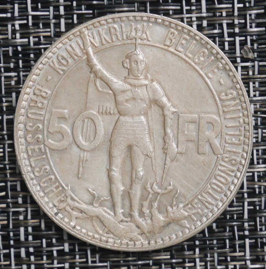 50 Francs Belgique 1935, Argent, Série, Argent, Envoi