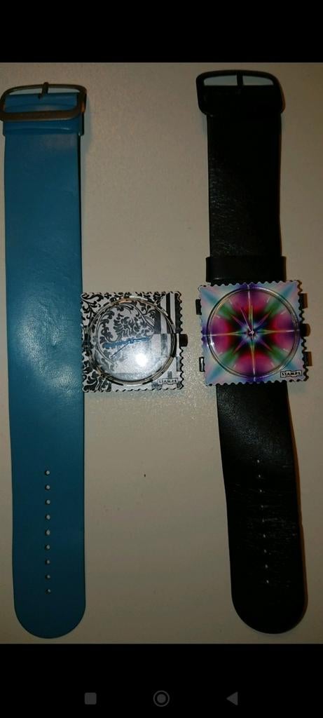 Horloges, Handtassen en Accessoires, Armbanden, Gebruikt, Zilver, Blauw, Ophalen of Verzenden