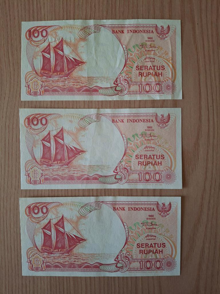 Oude bankbiljetten Indonesië 100 Rupiah, Postzegels en Munten, Ophalen of Verzenden, Bankbiljetten
