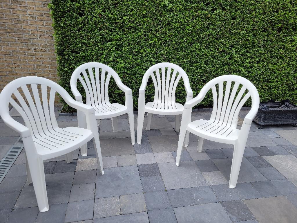 Tuinstoelen - 4 stuks, Jardin & Terrasse, Chaises de jardin, Enlèvement, Comme neuf, Synthétique