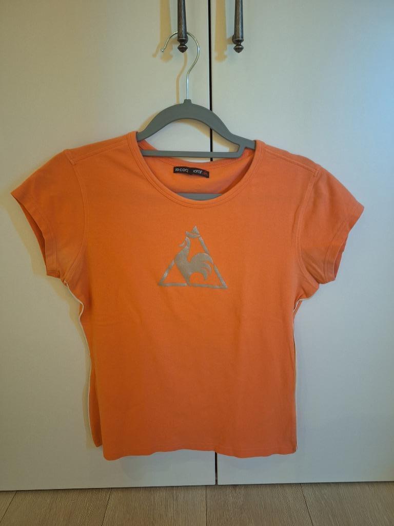 Tenniskleding, bloesje, Le Coq Sportif, maat S, oranje, Enlèvement ou Envoi, Taille 36 (S), Sport de raquette, Comme neuf