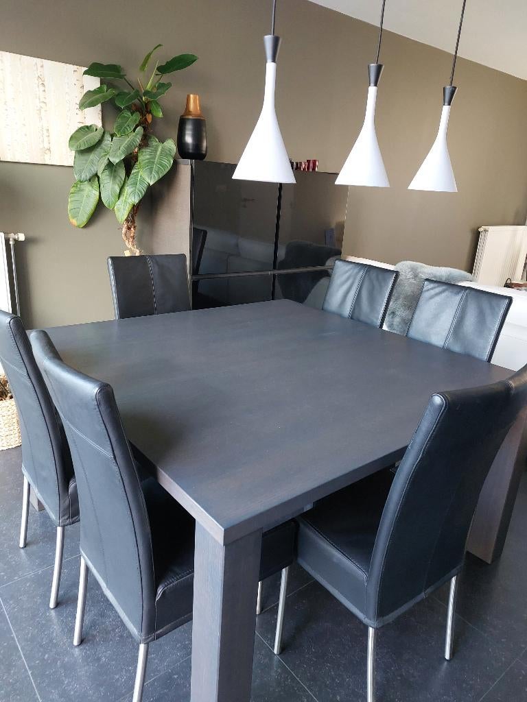 Vierkante eettafel 140x140, Huis en Inrichting, Tafels | Eettafels, Zo goed als nieuw, 100 tot 150 cm, 100 tot 150 cm, Vijf personen of meer