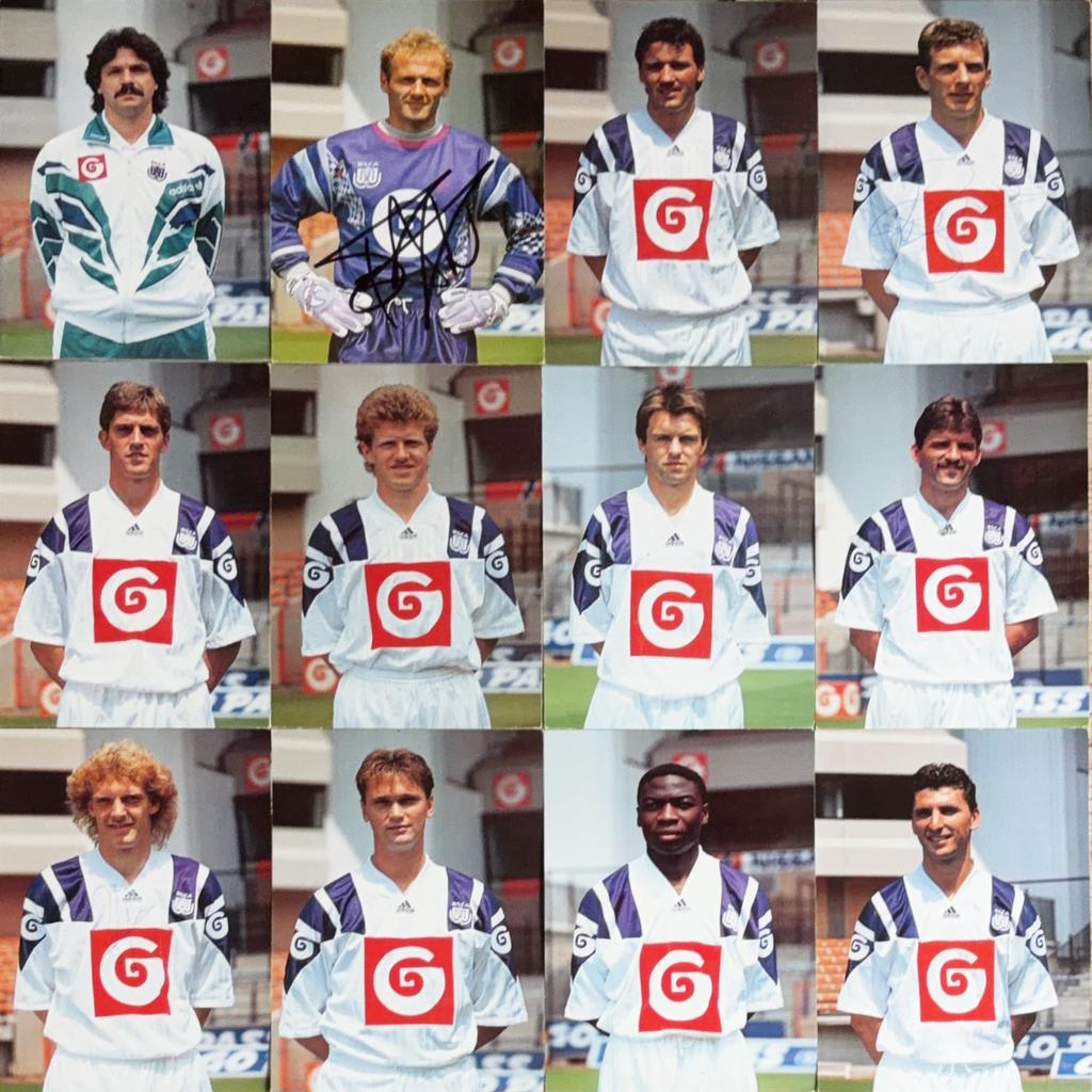 12 spelerskaarten RSC Anderlecht - seizoen 1992/1993, Verzamelen, Verzenden, Gebruikt, Spelerskaart