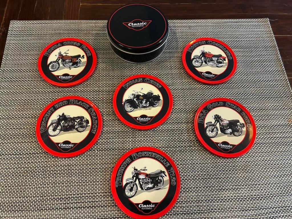 sous verres moto classic motorbikes, Enlèvement, Comme neuf, Verre ou Tasse