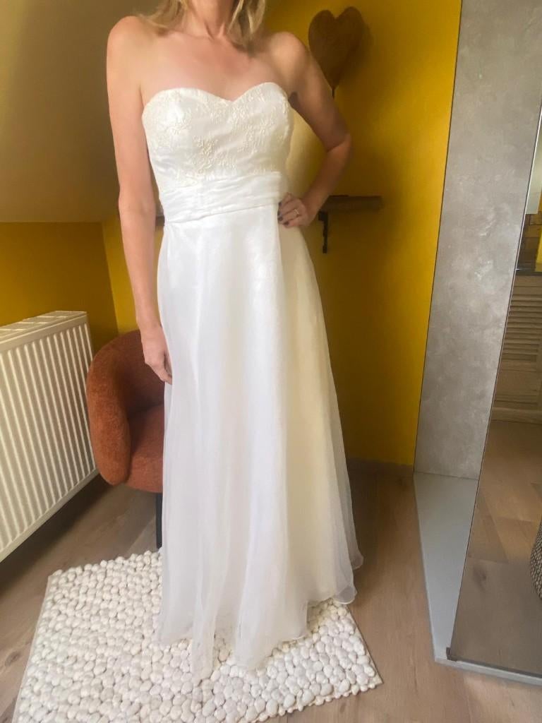Trouwjurk R&R Magic Bride, Ophalen of Verzenden, Zo goed als nieuw, Beige, Trouwjurk