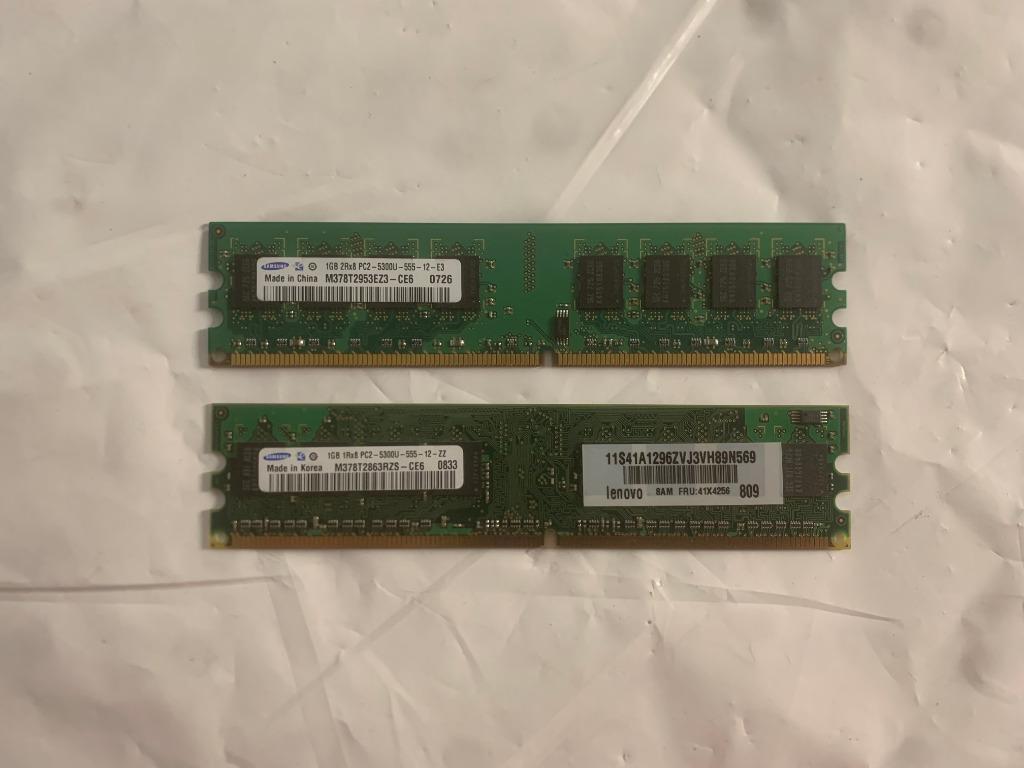 RAM Samsung DDR2 1 Go – PC2-5300U 667 MHz (5 €), Informatique & Logiciels, Utilisé, Desktop, Envoi, DDR2