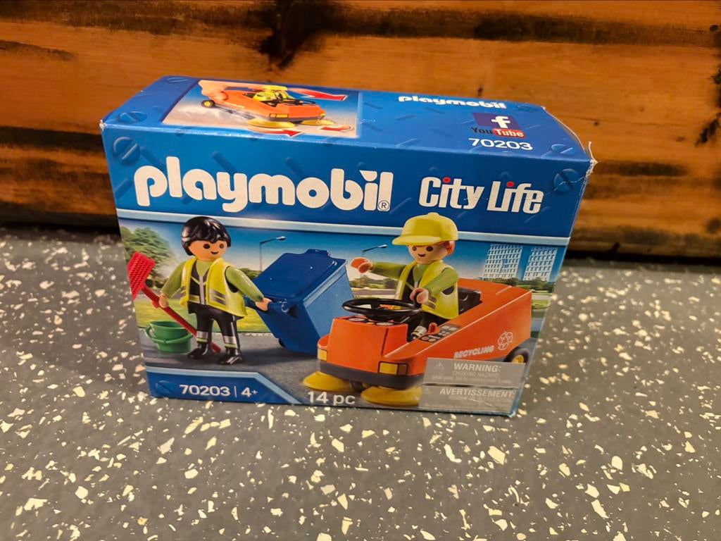 Playmobil 70203 veegwagen, met doos, Ophalen of Verzenden, Zo goed als nieuw