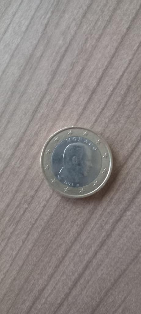 1 € stuk van Monaco. Jaartal : 2021, Ophalen of Verzenden, Monaco, 1 euro, Losse munt