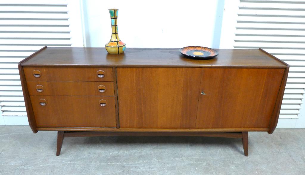 Prachtig vintage midcentury lowboard dressoir, Huis en Inrichting, Ophalen, Gebruikt, Met deur(en), 150 tot 200 cm