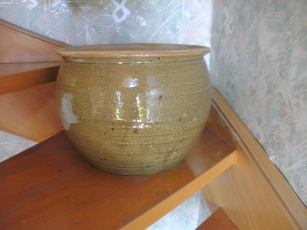 keramische bloempot in geglazuurd aardewerk, Rond, Zo goed als nieuw, Minder dan 40 cm, Aardewerk