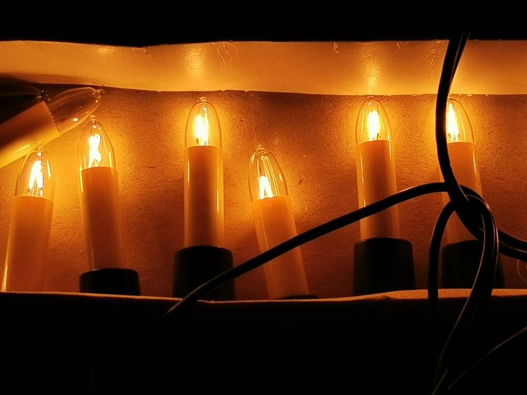 Kerstverlichting kaarsjes warm wit vintage retro + 4 reserve, Divers, Noël, Comme neuf, Enlèvement ou Envoi