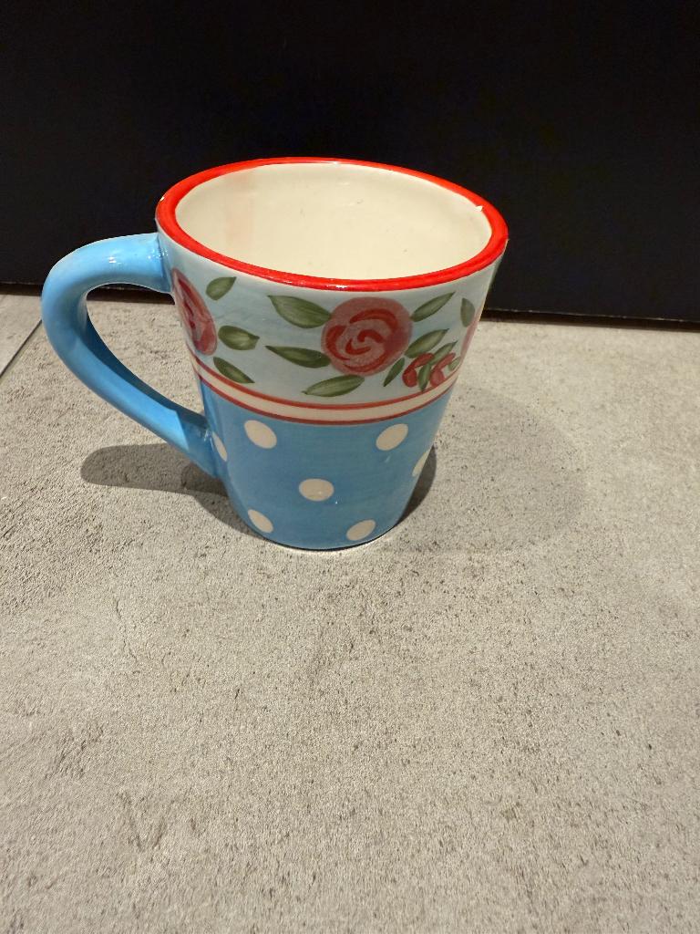 Mug turquoise fleurs et poids, Enlèvement ou Envoi, Neuf, Tasse(s) et/ou soucoupe(s)