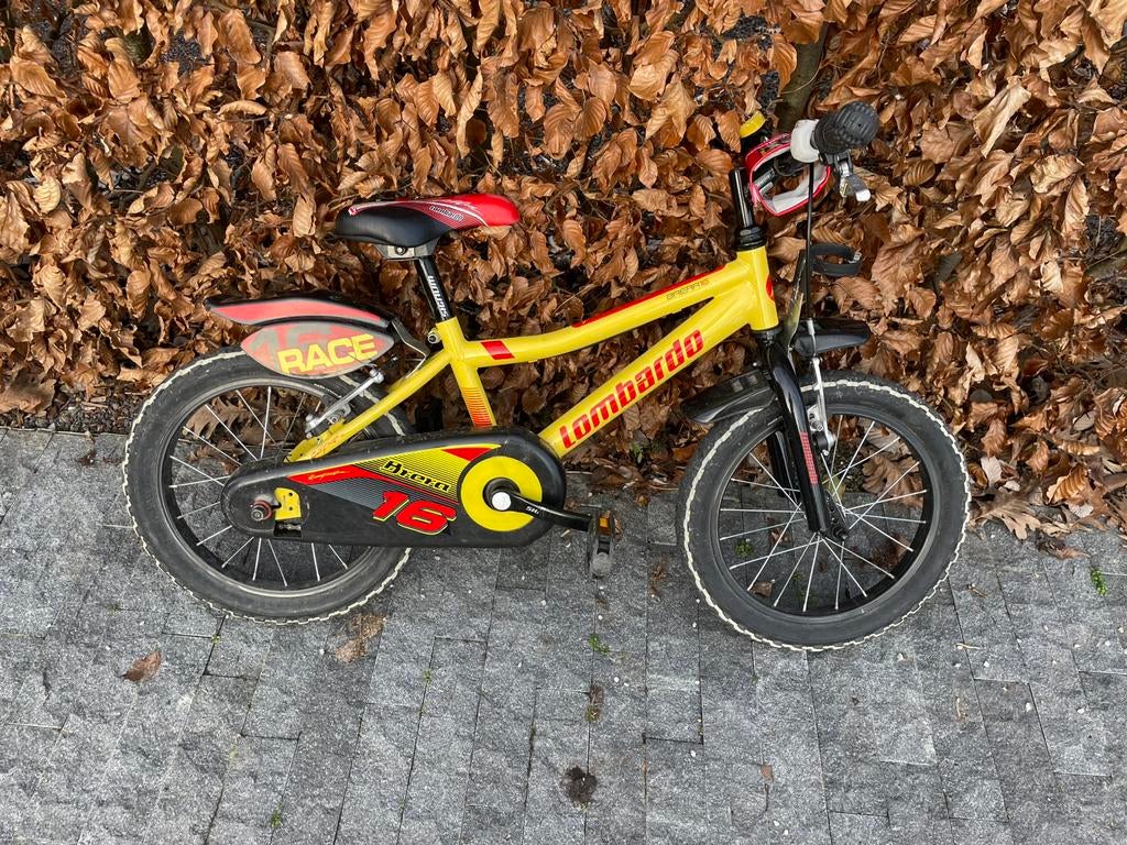Jongensfiets lombardo 16 inch incl steunwielen, Ophalen, Gebruikt, Handrem, Lombardo