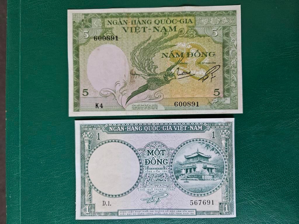 Set vietnamien de 1 et 5 dongs, Enlèvement ou Envoi, Asie du Sud, Série
