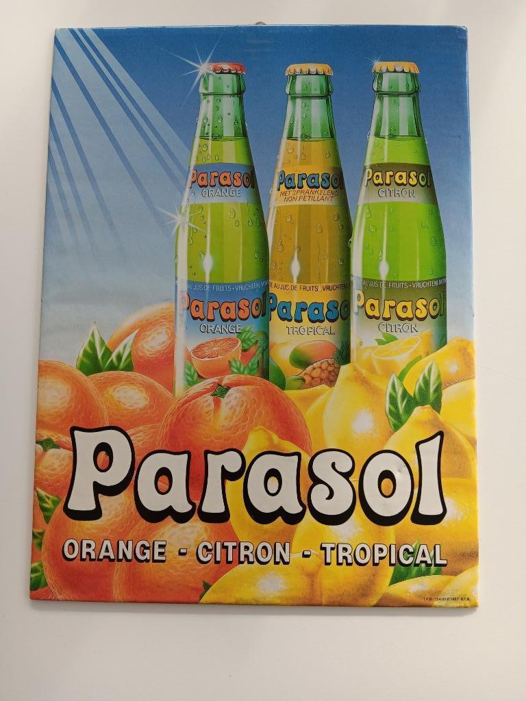 Kartonnen bordje limonade Parasol 1987, Verzamelen, Merken en Reclamevoorwerpen, Ophalen of Verzenden, Gebruikt, Reclamebord