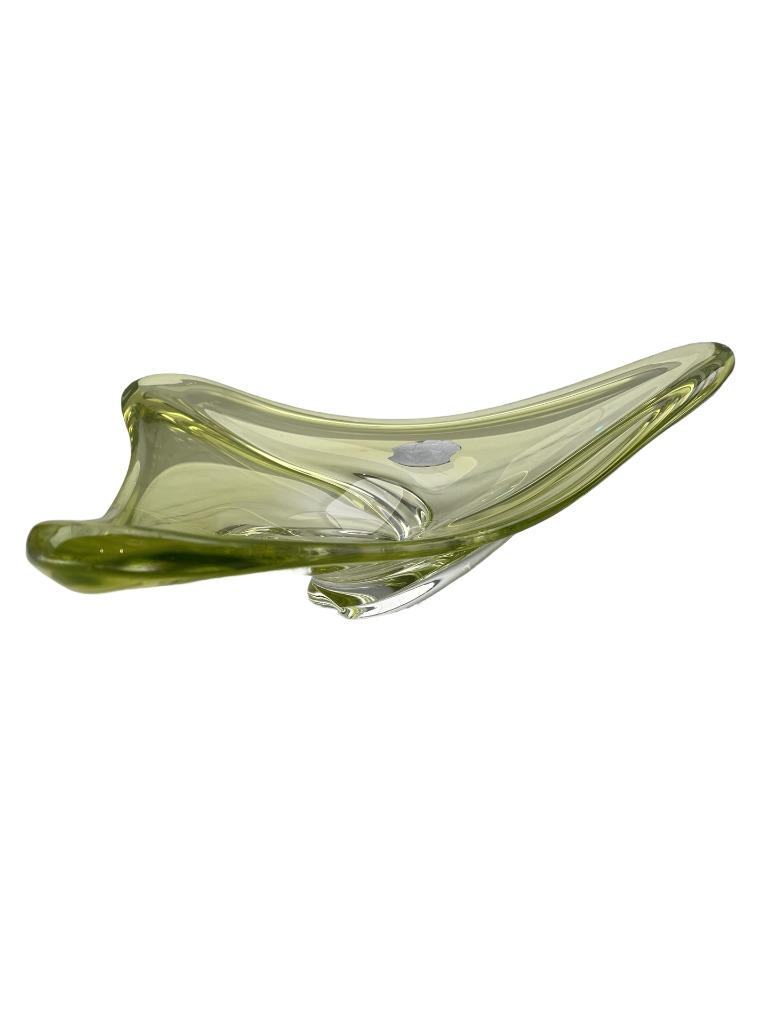 Groene kristallen beker — Val Saint Lambert XXth, Antiek en Kunst, Ophalen of Verzenden