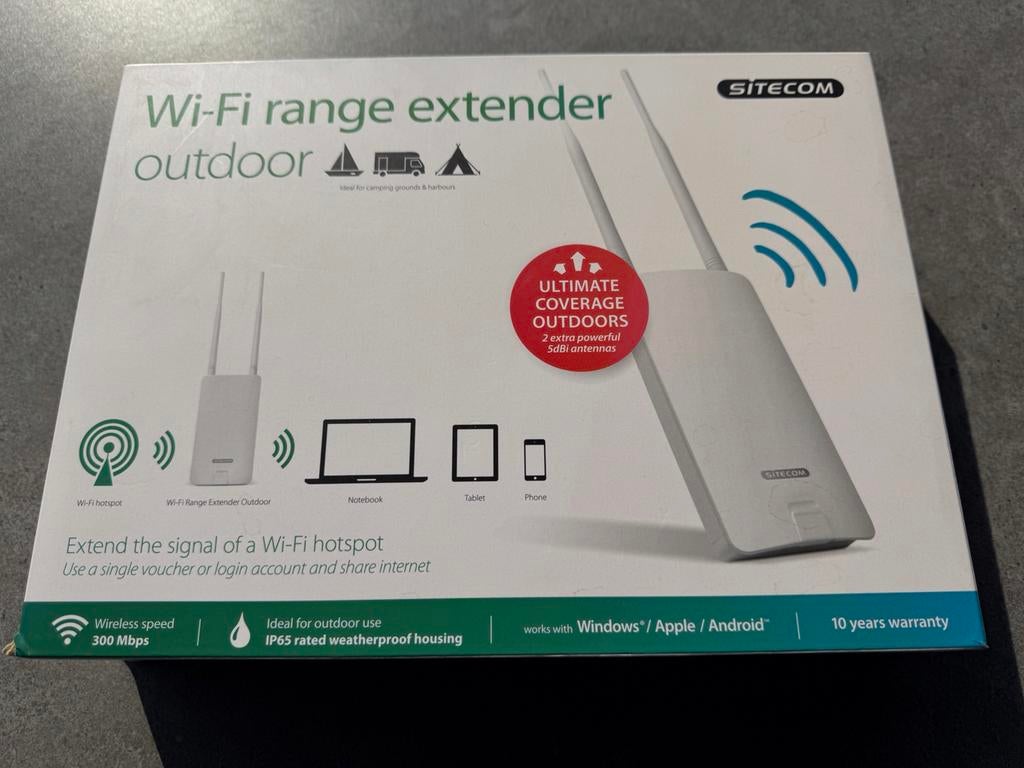 Sitecom wifi range extender outdoor, Telecommunicatie, Powerbanks, Gebruikt, Ophalen of Verzenden