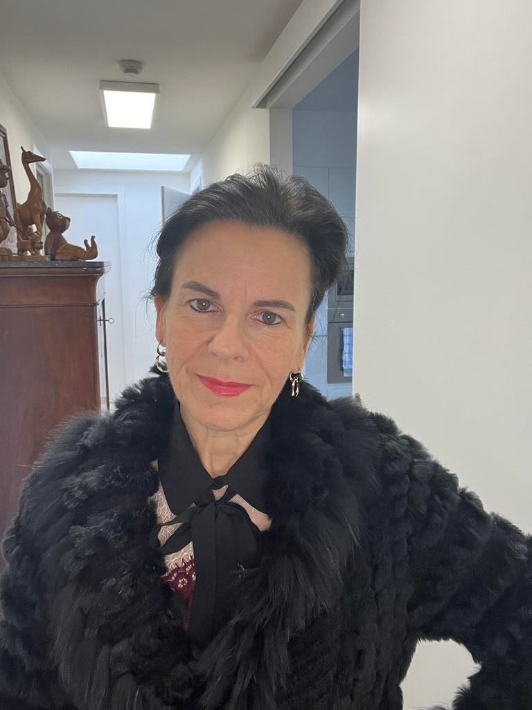 Gilet/mantel vos/konijn (18), Kleding | Dames, Maat 38/40 (M), Zwart, Ophalen of Verzenden, Zo goed als nieuw