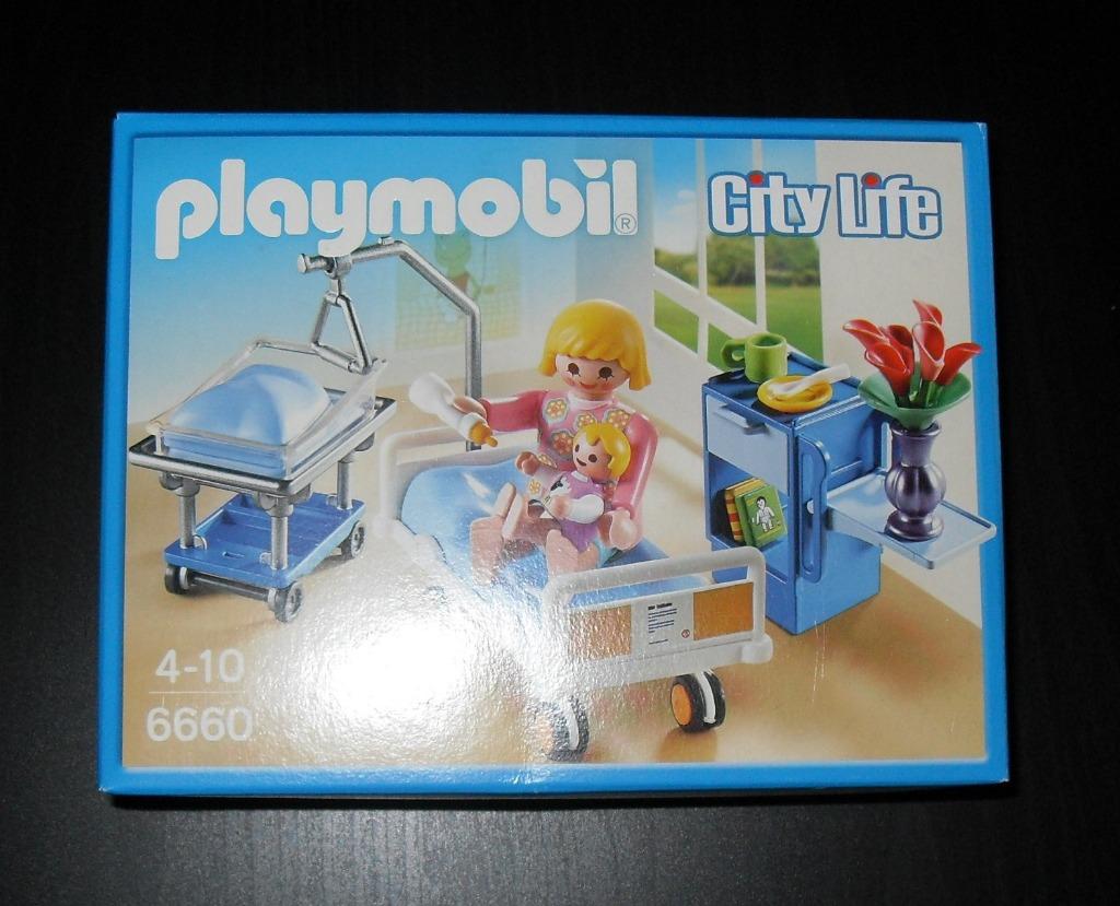 Playmobil: Ziekenhuisbed met moeder + bed met baby, Ophalen of Verzenden, Nieuw, Complete set