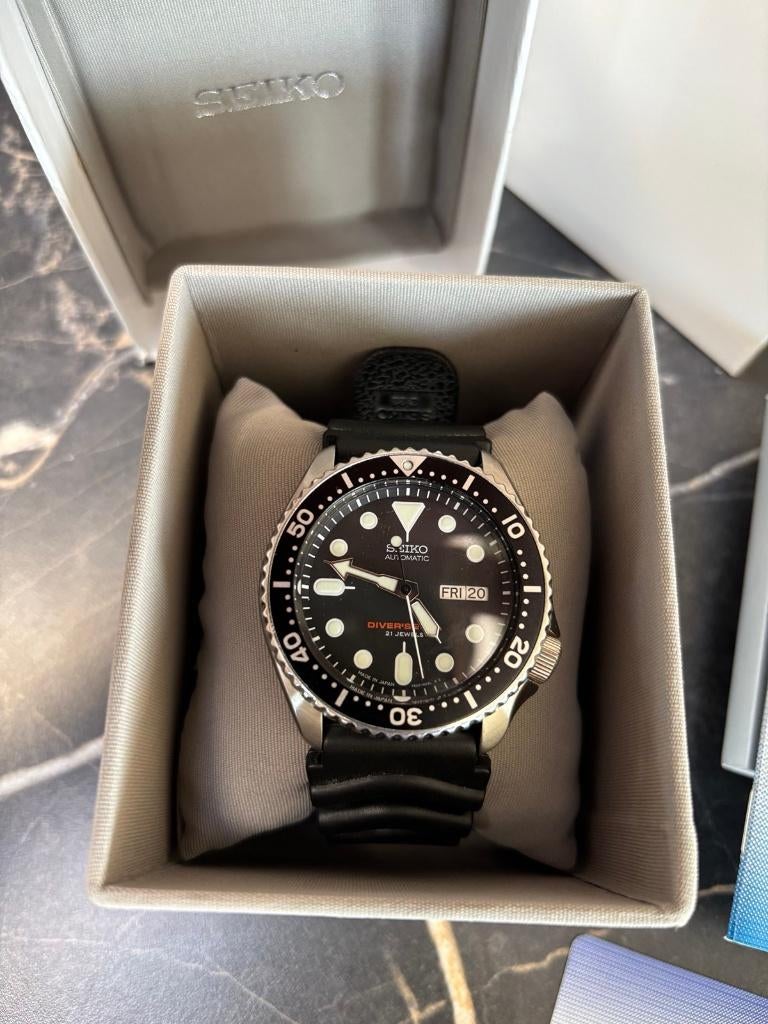 Seiko Diver SKX007J, Seiko, Staal, Polshorloge, Kunststof