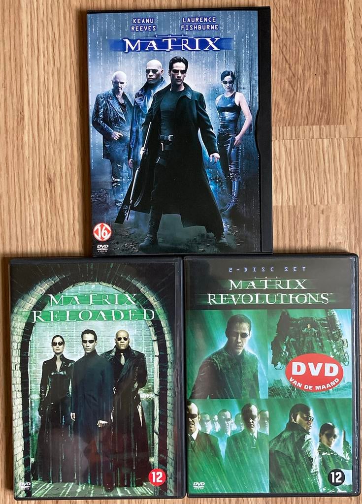 3 DVD’s The Matrix, waaronder 2-disc set van Revolutions, Vanaf 12 jaar, Ophalen of Verzenden, Zo goed als nieuw