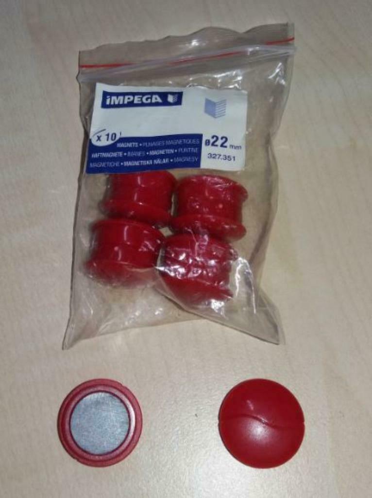 Magneten magneten - Magnetische punaise schijven (rood), Ophalen of Verzenden, Nieuw in verpakking