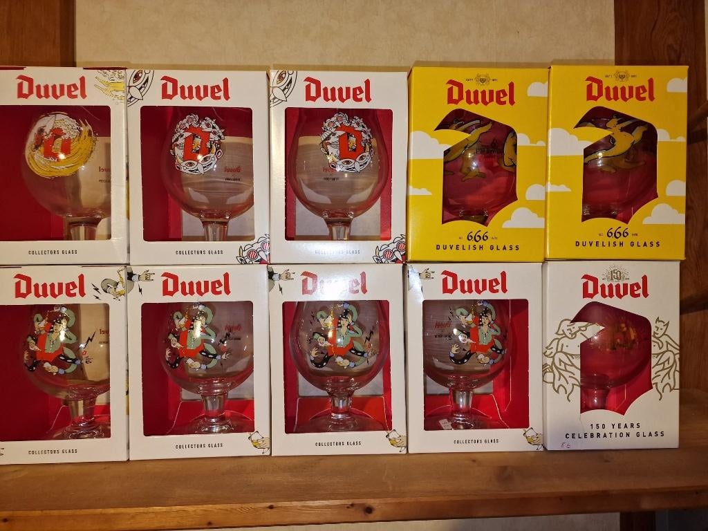lot van10 Duvel glazen (B), Verzamelen, Ophalen of Verzenden, Nieuw, Glas of Glazen, Duvel