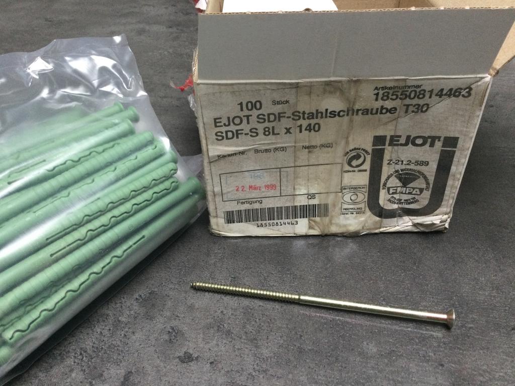 EJOT SDF-Stahlschraube T30, SDF-S 8L x 140, Doe-het-zelf en Bouw, Ophalen, Nieuw, 100 tot 250 mm, Schroeven