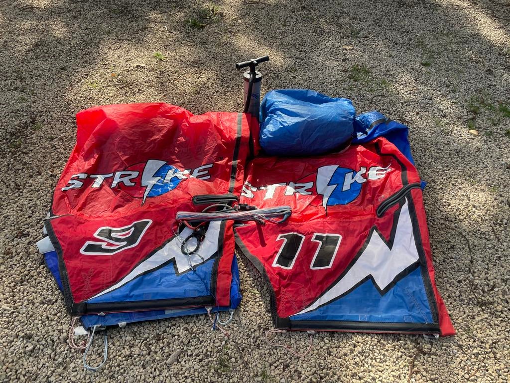 Flexifoil kites  strike 9m2 en 11m2, Ophalen, Gebruikt, Kitesurf-set, 9 m²