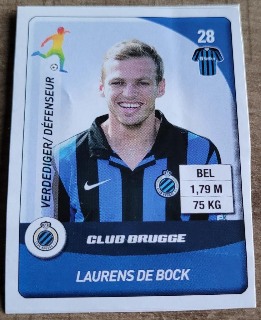 Panini sticker: voetballer Laurens De Bock (Club Brugge), Verzamelen, Ophalen of Verzenden, Gebruikt, Poster, Plaatje of Sticker