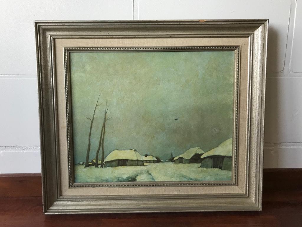 winterlandschap op doek, Ophalen