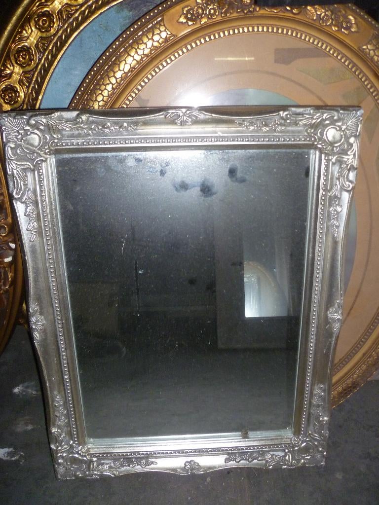 ZILVER KLEURIGE SPIEGEL, Antiek en Kunst, Ophalen