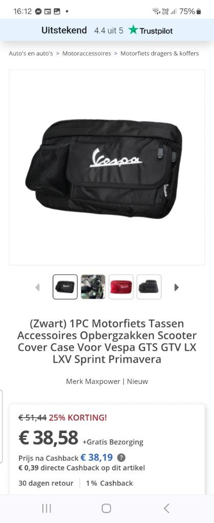 Vespa scooter tas, Ophalen, Zo goed als nieuw