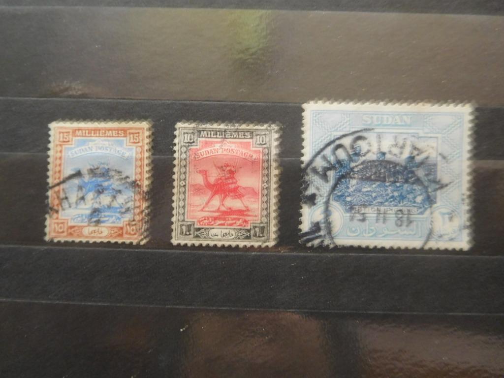3 timbres du Soudan, Enlèvement ou Envoi, Affranchi