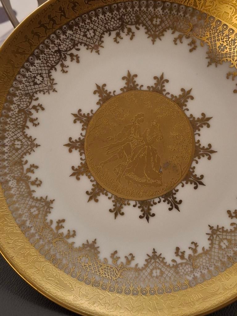 Porselein schoteltje Karlsbad wit met goud 21 cm doorsnede, Enlèvement, Porcelaine