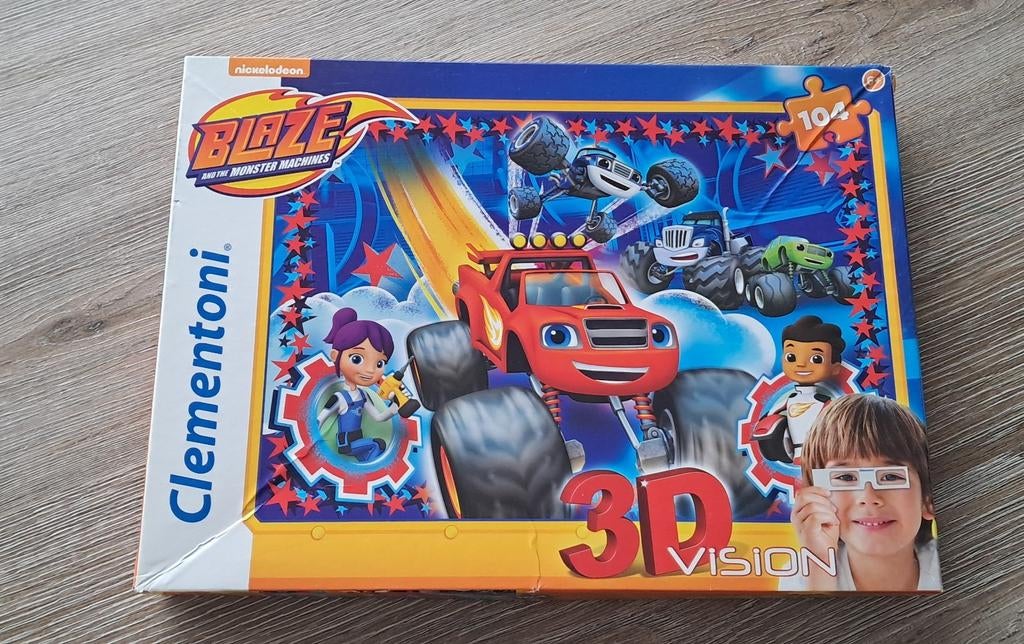 Puzzel Blaze en de monsterwielen van Clementoni, Kinderen en Baby's, Ophalen of Verzenden, Zo goed als nieuw