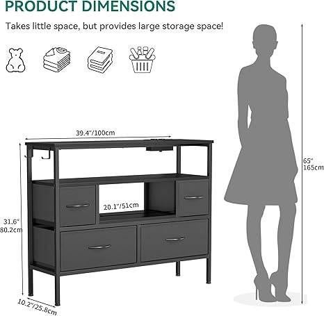 Commode en tissu avec prises | LIVRAISON GRATUITE, Neuf, -, -, YITAHOME
