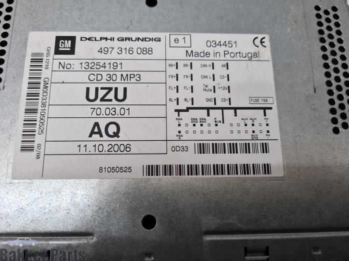 Radio van een Opel Corsa, Auto-onderdelen, Gebruikt, -, -, Opel