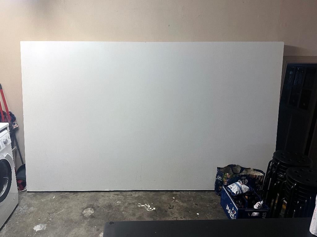 Grand panneau rigide en MDF peint en blanc, 50 mm ou plus, Planche, 250 à 300 cm, Autres essences de bois