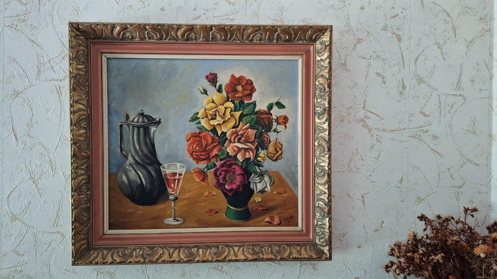 Stilleven schilderij op doek, Ophalen of Verzenden, Stilleven, Doek