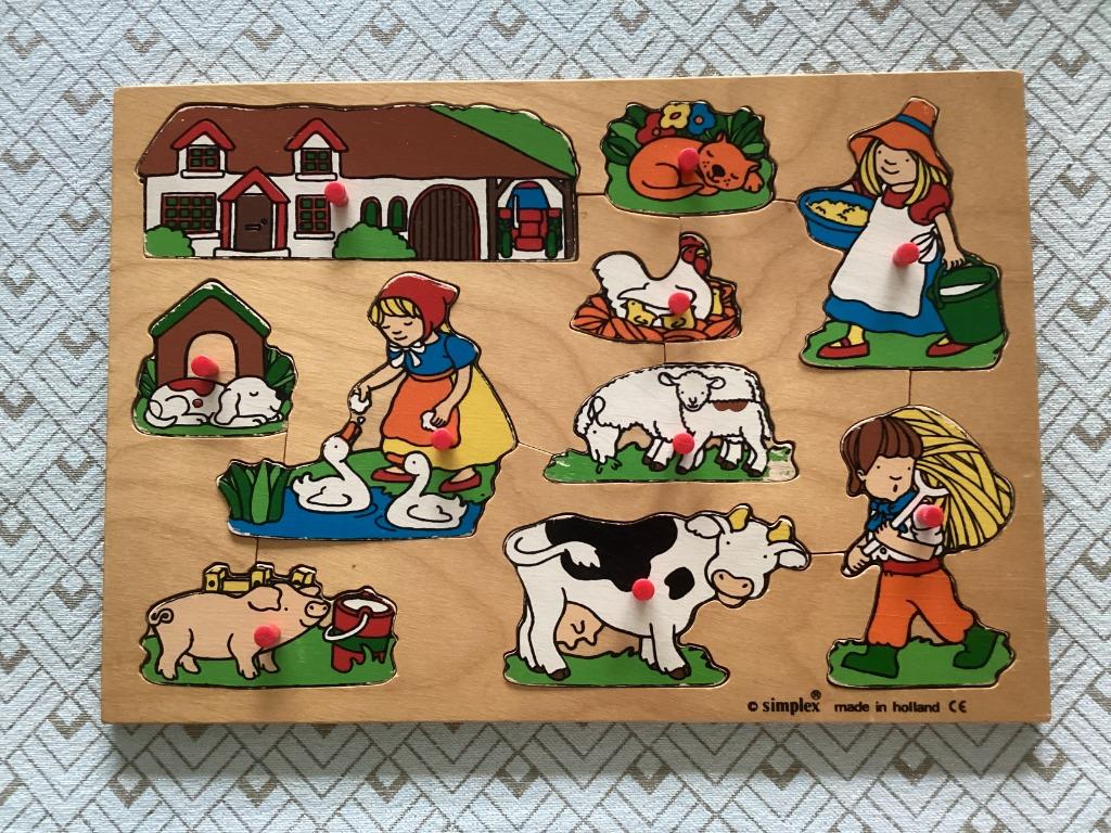 inlegpuzzel hout, Kinderen en Baby's, Speelgoed | Kinderpuzzels, Ophalen, Gebruikt, Van hout, Minder dan 10 stukjes