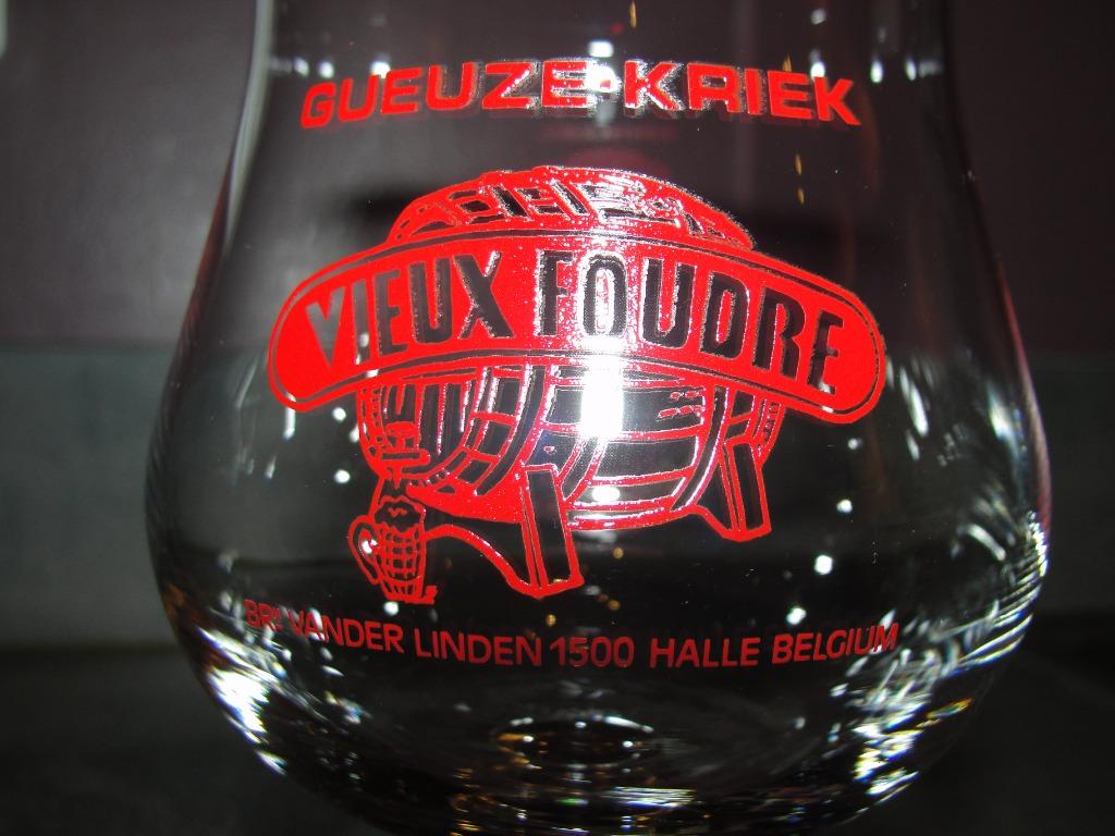 Gueuze-Kriek Glas Brouwerij Vanderlinden Halle "Vieux Foudre, Ophalen of Verzenden, Nieuw, Glas of Glazen, Overige merken