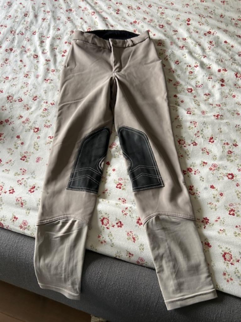 Paardrijbroek Decathlon winter bruinbeige maat 152, Ophalen, Zo goed als nieuw, Kinderen, Onderkleding