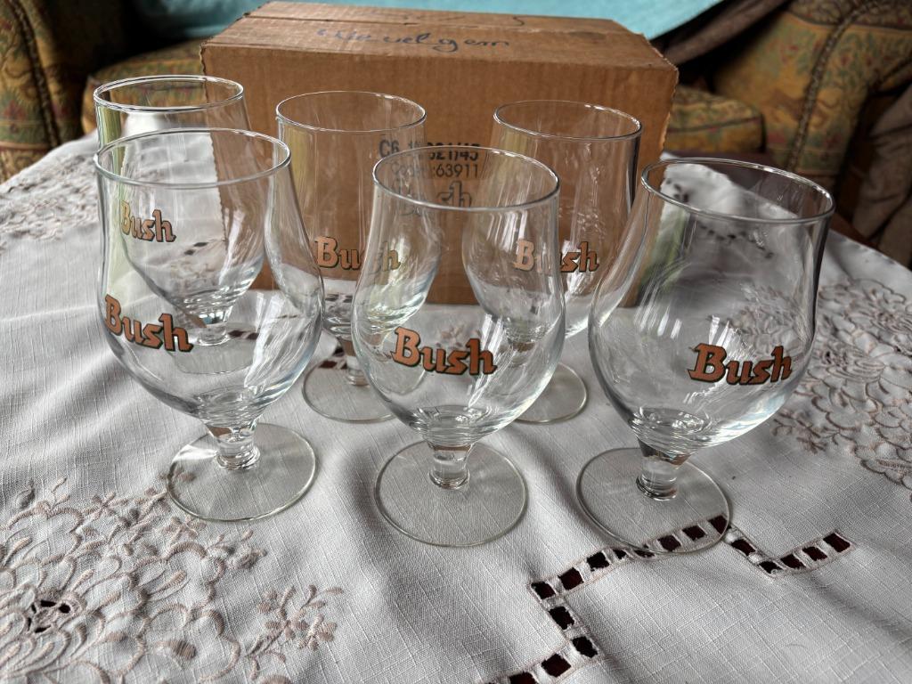 6 glazen bush, Verzamelen, Ophalen, Nieuw, Bierglas
