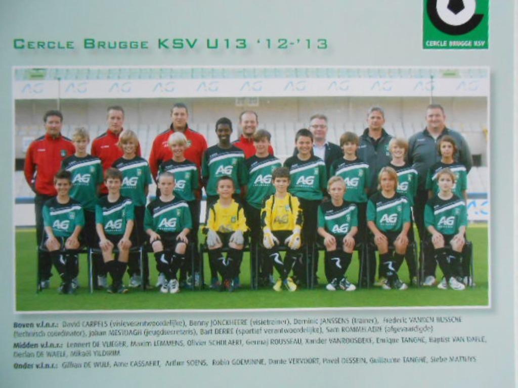 poster foto Cercle Brugge KSV "U13" 2012 - 2013 met namen, Ophalen of Verzenden, Nieuw, Poster, Plaatje of Sticker