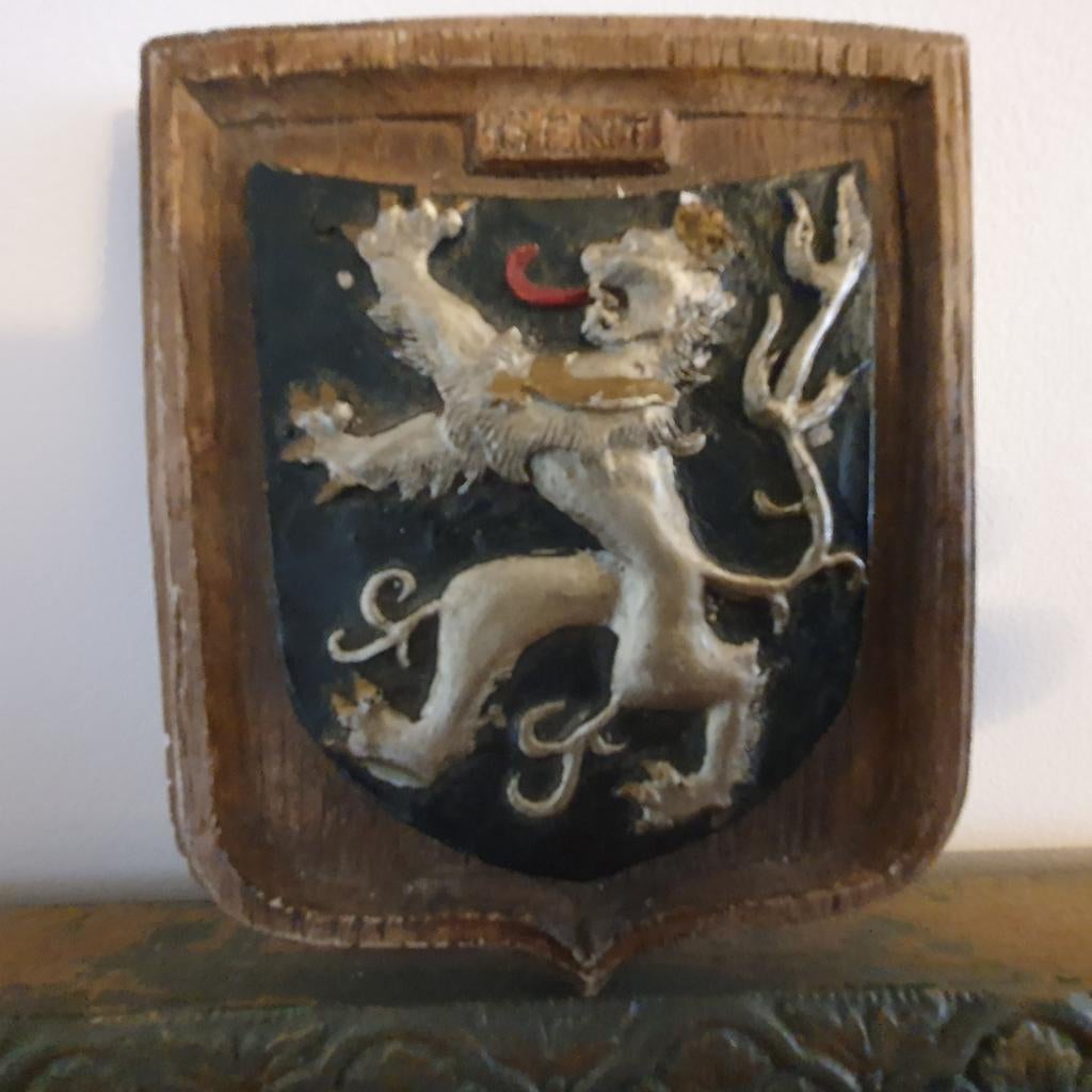 ceracast wapenschildje stad Gent vintage, Antiek en Kunst, Ophalen of Verzenden